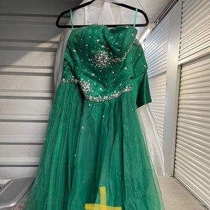 Long green formal dress
